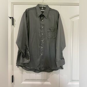 Men's Geoffrey Beene Grey Dress Shirt wrinkle free 17